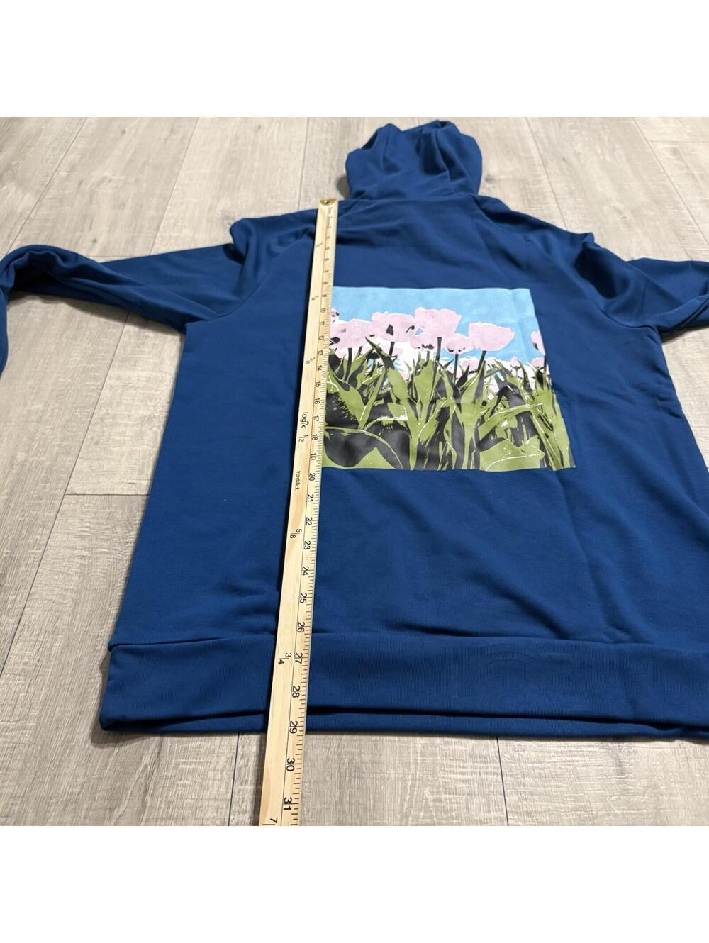 Nike Dri-FIT GFX Pullover Hoodie Court Blue Pink Floral FN3285 476 Men’s Medium - Picture 9 of 9